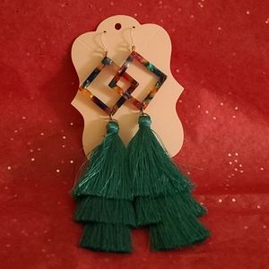 Diamond tassle earrings